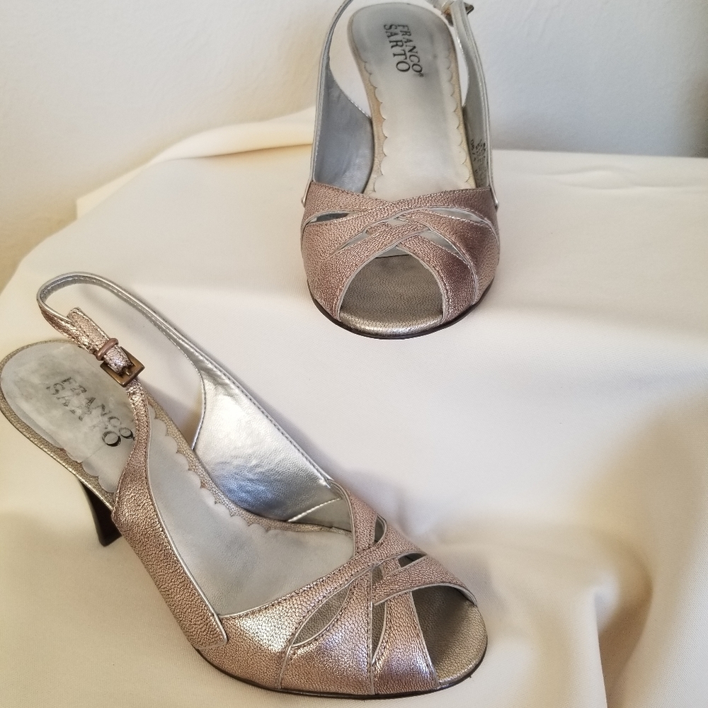 Rose gold strap heels